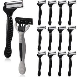 Lanties 12 Pcs Men's Disposable Razors Bulk 5-blade Blade Razors for Men Set Sensitive Skin Razor Disposable Head Razor for a Smooth and Comfortable Shave
