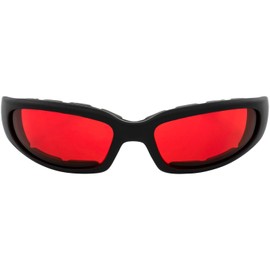 Global Vision Chicago Foam Padded Motorcycle Sunglasses - Rubber Ear Locks and Microfiber Cleaning/Storage Pouch - Black Frame