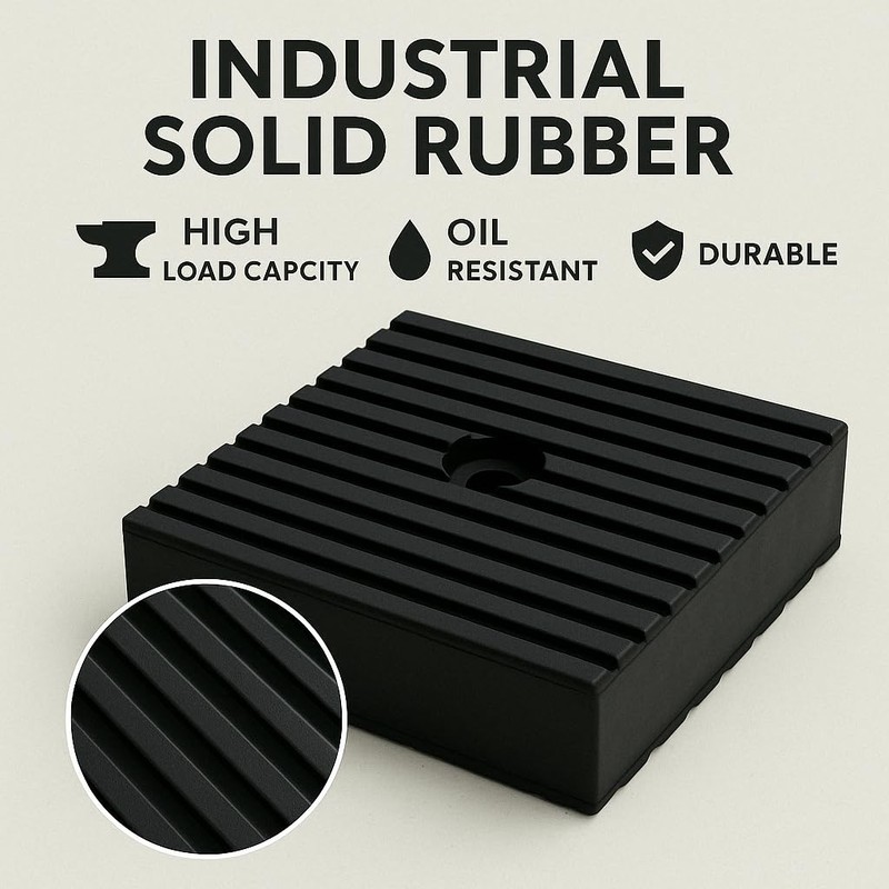 4 Pack Heavy-Duty Anti-Vibration Pads – Solid Rubber 4"x4"x1" |