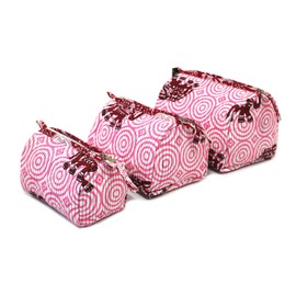 INDIAN CRAFT CASTLE ICC Toiletry Bag Water-resistant Makeup Cosmetic Bag, Full Sized Container, Portable Makeup Organizer, Cosmetic Holder Bag Travel Organizer for Women and Men, Pink, Set of 3,