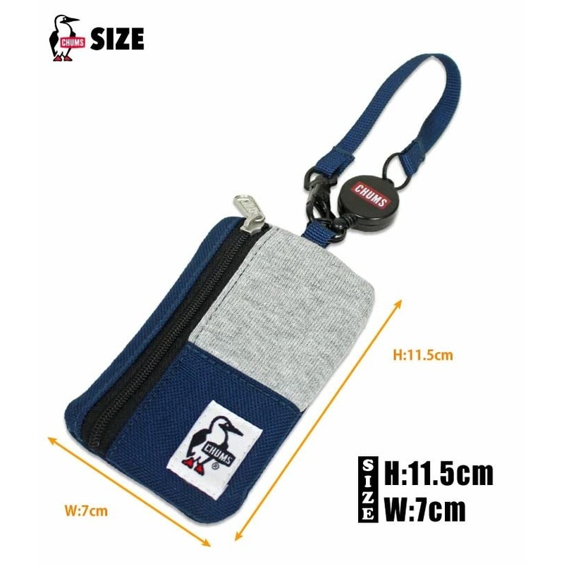 Chums Other Commuter Pass Case Sweat Nylon, N016: Navy/Beige