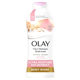 Olay Body Wash for Women, Ultra Moisture, For Sensitive Skin, Soothing Formula, 24hr Moisturizing, Hydrating & Refreshing, B3 Vitamin Complex, Free of Parabens & Phthalates, Oat Extract Scent,22 fl oz