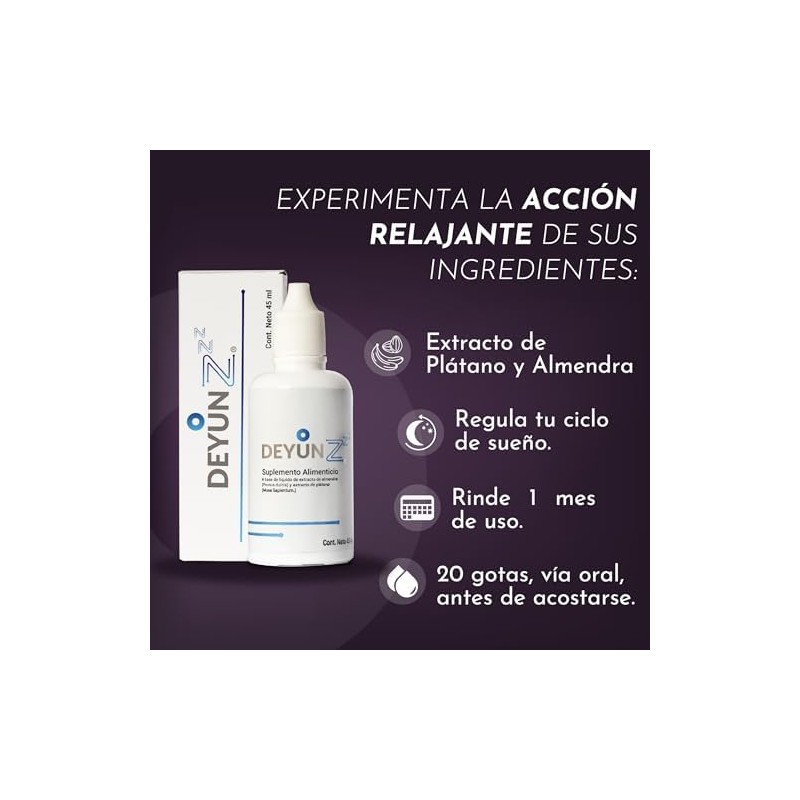 Deyun Z Gotas Naturales Para Dormir Profundamente Suplemento con Plátano