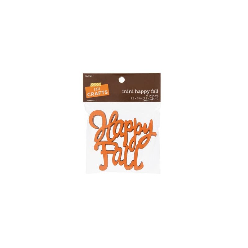 Happy Fall Painted Wood Cutout Shapes - 4 Pieces -