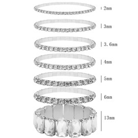 NEWITIN 6 Pieces Tennis Bracelets for Women Cubic Zirconia Bracelet Adjustable 14K Gold Plated Diamond Bracelets for Women Men, Adjustable, Alloy Cubic Zirconia, Cubic Zirconia