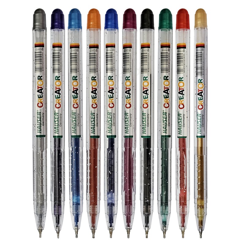 HAUSER Creator 10 x 0.7mm Multi Vibrant Colours Glitter Gel