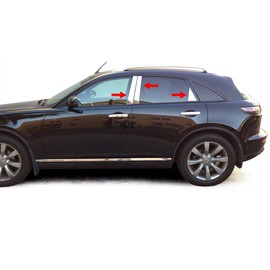 Made in USA! Compatible with 2003-2008 Infiniti FX35 6PC Stainless Steel Chrome Pillar Post Trim