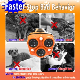 Dog bark Deterrent Devices,tripling Anti Barking Device for Dogs,Flash Vibration ultrasonic Stop Neighbors Dog Barking Silencer,bark Deterrent Device,Can be Used Dog clicker for Control Training