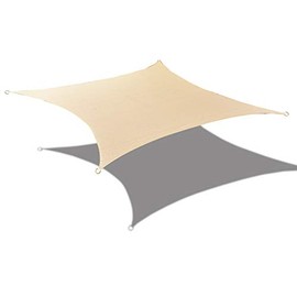 Alion Home HDPE UV Block Curved Edge Sun Shade Sail Permeable Canopy - Square and Rectangle - Custom 185GSM (6' x 12', Banha Beige)