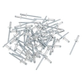 TUCKBOLD Dome Head Large Flange Blind Rivets Silver Tone 50 Pcs 5mm Grip Diameter 10mm Grip Length 9.5mm Flange Diameter Aluminum Alloy Iron
