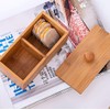 Sizikato Bamboo Wood Sugar Packet Holder Tea Bag Holder with