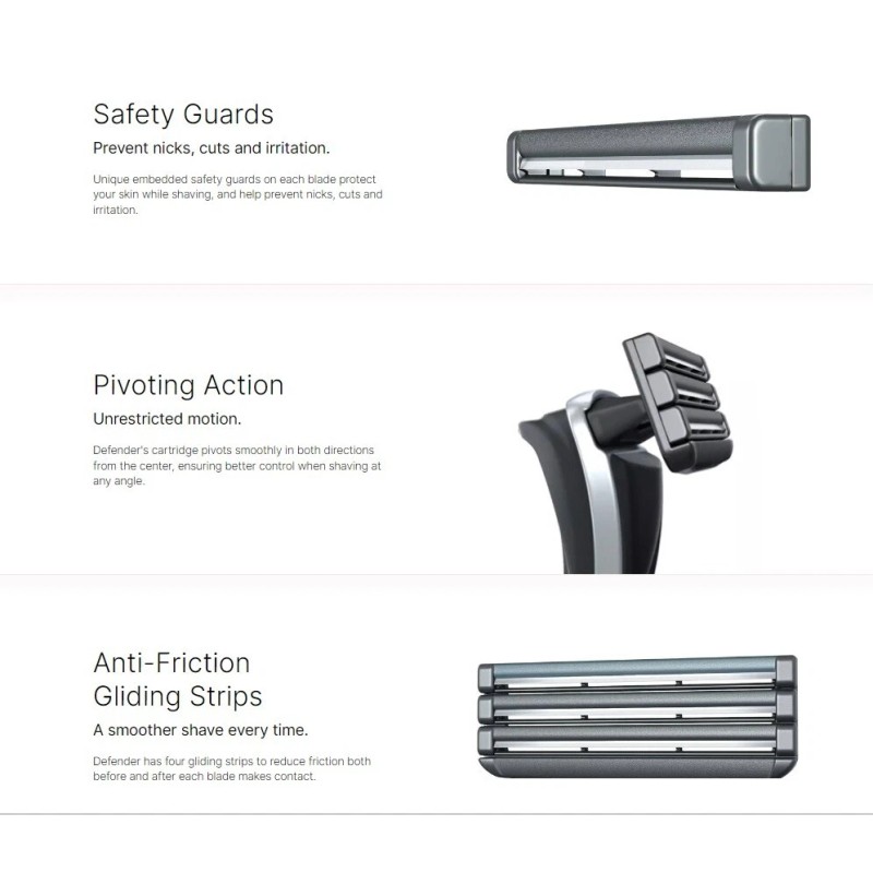 Defender Yellow and Black Handle Defender Razor w/ 8pk Extra