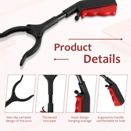 2 Pcs Short Grabber Reacher Tool,Small Grabber Reacher Tool Non-Slip Ergonomic Handle,Portable for Elderly, Disabled, Sanitation Workers, Lightweight