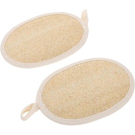 2 esponjas exfoliantes de baño de luffa natural, esponja luffa para, spa, para hombres y mujeres, color beige