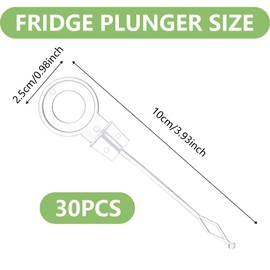 30 Pieces Universal Refrigerator Freezer Drain Hole Plunger Refrigeration Plunger,Refrigerator Drain Hole Cleaning Tool,Refrigerator Unclogging Tool,for Cleaning Refrigerator Accessories(9.7cm, White)