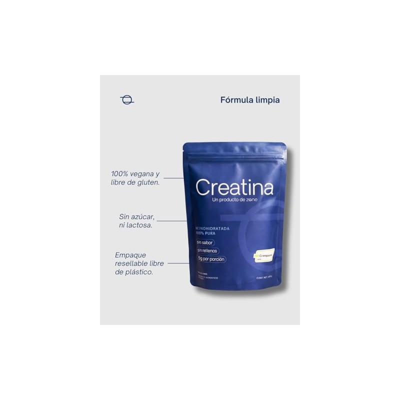 ZONE Creatina Monohidratada Creapure® 100% Pura | Producto Alemán |