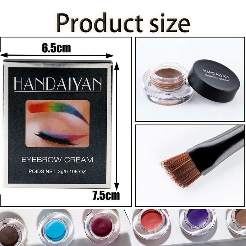 Eyebrow Pomade Waterproof Eyebrow Gel Eyebrow Pomade with Brush Long