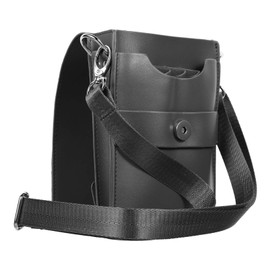 Housoutil 3-Piece Scissors Belt Bag Made of Leather with Hair Brush, gray