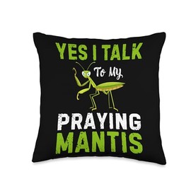 Praying Mantis Stuffed Animal & Mantis Clothes Mom Eggs Live Food Enclosure Praying Mantis Owner Throw Pillow, 16x16, Multicolor