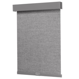 Dailyshades Blackout Roller Shades, Cordless Blinds with Valance, Window Shades for Home, Door Blinds, Thermal Insulated, Double-Sided Linen Day and Night Window Shades (22" W x 72" H, Dark Gray)