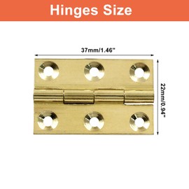 Piutouyar 8 Pack Butt Hinge 1.5 Inch Mini Hinges Solid Brass Hinges Small Cabinet Hinges Folding Craft Hinges with Mounting Screws for Boxes Gate Drawer