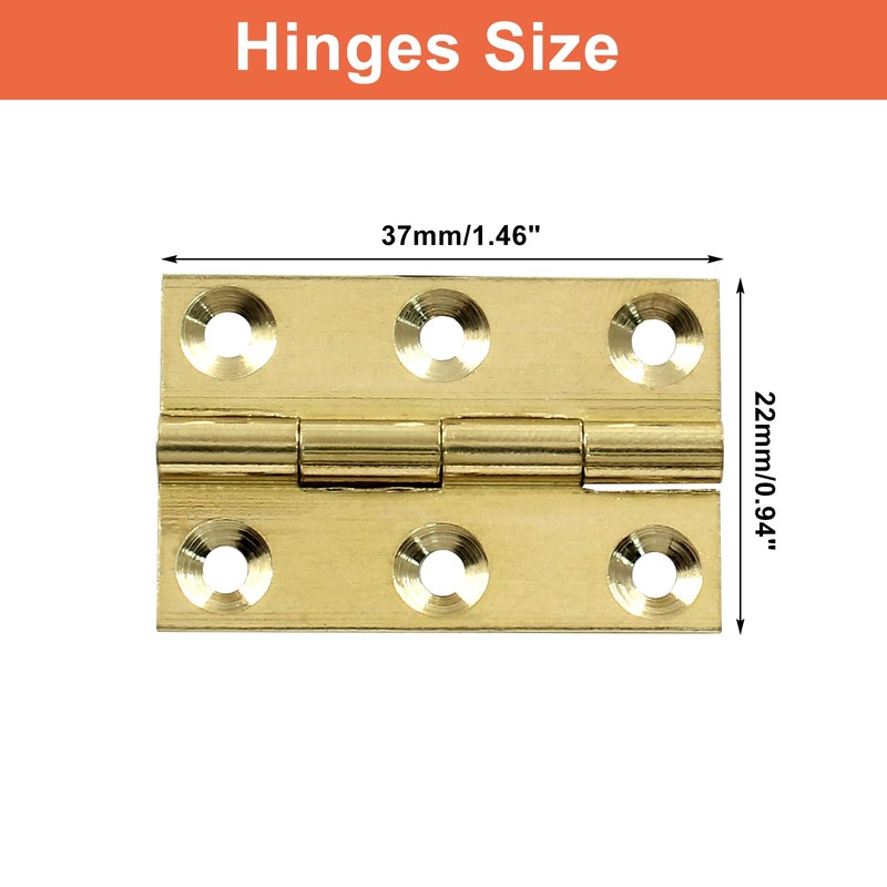 Piutouyar 8 Pack Butt Hinge 1.5 Inch Mini Hinges Solid