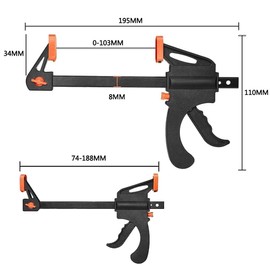 Abrazadera Carpintería F Barra de Madera Herramienta - 4 Pulgadas Barra de Madera Carpintero Herramienta, Abrazadera de Barra para Carpintería, Barra de Madera Carpintero Herramienta (6 PCS, 4")