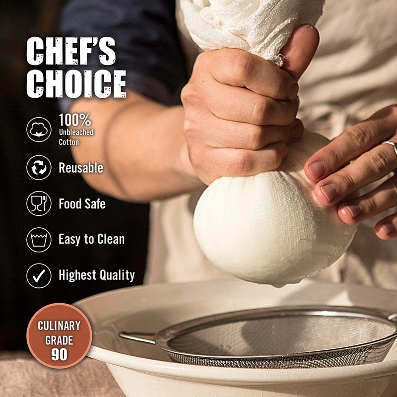 Muslin Cloths for Cooking, Cheese Cloths for Straining, Baking and