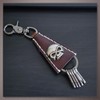 One Limitation AN114 Key Chain, Skull, Keyring, Leather, Charm, Men's,