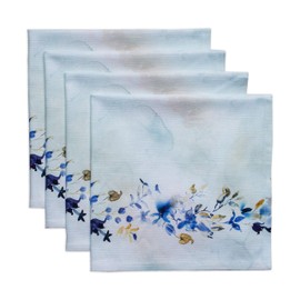 Maison d' Hermine Napkins 100% Cotton Decorative Easter Napkin Washable Cloth Napkins Set of 4 for Home, Wedding, Restaurant, Buffet Party & Camping, Lazy Summer Days - Spring/Summer (45cm x 45cm)