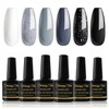 Shining She Semi-Permanent Nail Polish Black, 6 Colors Milk White