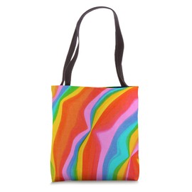 Playful Colorful Abstract Swirl Psychedelic Trippy Stripes Tote Bag