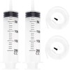 2 Pack 200 ML Syringe for Nutrient Measuring 100cm Tube