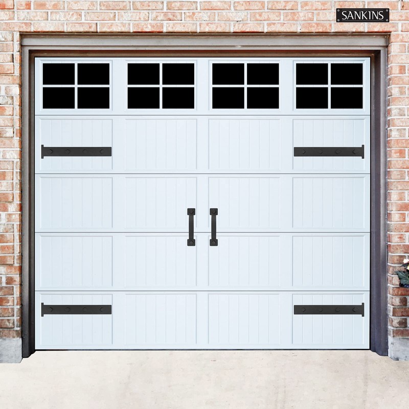 SANKINS Magnetic Decorative Garage Door Hinges Hardware Kit Attractive Curb