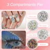 DOOCECIY 3 Boxs Nail Gems for Nail Art, Crystal AB