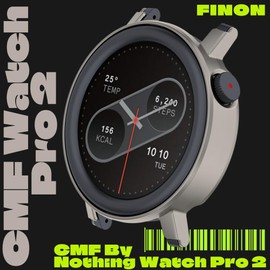 FINON CMF By Nothing Watch Pro 2 Case, Bumper Case, Lightweight, Easy On/Off, Simple, Simple Package (Metallic Gray)