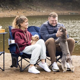 OuterSpa Low Loveseat Double 2 Person Camping Chair for Adults,Camping loveseat Supports 600lbs Camping Couch Camping Sofa Double Camp Chair Folding Chair Lawn Chair for Outdoor Indoor Patio Camping