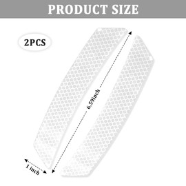 4PCS Reflective Wheel Eyebrow Car Stickers,Carbon Fiber Anti-Collision Car Reflective Stickers for Bumpers,Fenders,Doors,Universal Warning Reflective Strip Car Exterior Accessories (White)