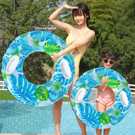Formemory Float Ring with Vinyl Repair Tape, 2 Pieces Included, Float, Float Ring, 1-Person Capacity, For Kids and Adults, O-Shaped, Strong Buoyancy, Thick, Durable, Air-Resistant, Leak-Resistant