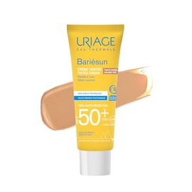 Uriage Bariésun crema SPF50+ color dorado 50 ml – protección muy alta UVA/UVB/luz azul – acabado mate, unifica el tono y realza la piel con efecto glow natural