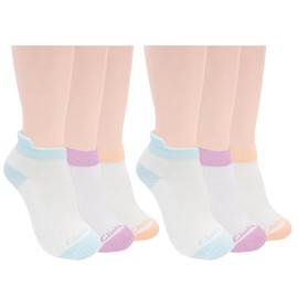 Clarks Women's Half Cushion Low Cut Tab Socks 6 Pair, White, Women's 4-10 Shoe