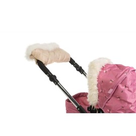 Roma Dolls Pram Fur Handmuff, Quilted Cream with Fur Trim, Universal Dolls Stroller Hand Warmer