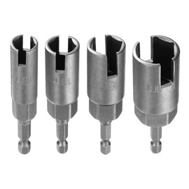 sourcing map 4pcs Hex Nut Driver Drill Bit Set 10mm 13mm 16mm 19mm 6-Points Socket 1/4" Hex Shank Nut Setter CR-V Steel Quick-Change Nut for Power Drills Impact Drivers