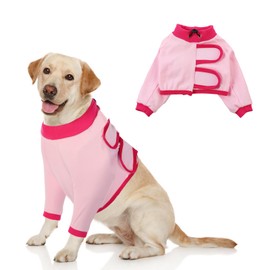 MORVIGIVE Dog Recovery Sleeves for Front Legs,Dog Sleeves to Prevent Licking,Breathable Dog Front Recovery Sleeve Right Left Leg,Dog Leg Sleeve After Surgery for Medium to Large Dogs,Pink 2XL Size