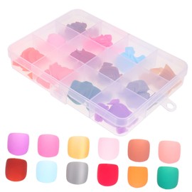 FRCOLOR 1 Box Frosted Fake Nails Toe Decoration Nail Decoration Fake Nails with Glue French Decor Stick on Toenails Short Press on Nails Fake Toe Nails Frosted Fake Toe Nail Tip Charm Set