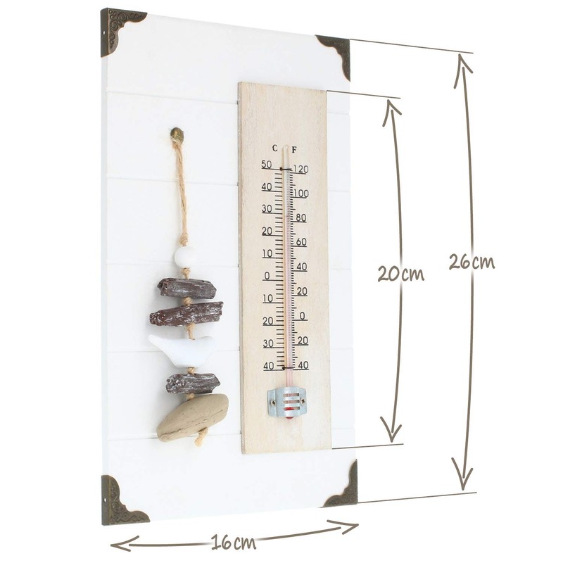 com-four® Analogue Thermometer - Maritime Wall Thermometer for Indoor Use