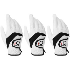 FINGER TEN Golf Gloves Men's Leather Left Right Golf Glove Value 3 Pieces Golf Gloves Left Right Hand Not Pair Men Golfer Rain Grip M/L, Right