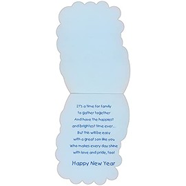 Designer Greetings Bee Holding Honey Pot and Apple : Rainbow Die Cut Juvenile Rosh Hashanah/Jewish New Year Card for Young Son