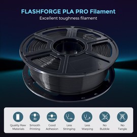 FLASHFORGE 3D Printer Filament, PLA PRO Filament 1.75mm, 1KG Spool (2.2lbs), Dimensional Accuracy +/- 0.02mm for FDM 3D Printers, Better Tenacity & No Knotting (Black)