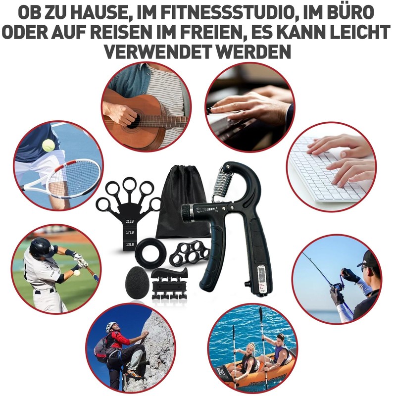 GOORFAC Hand Trainer Finger Trainer (6 Pieces) Grip Strength Training
